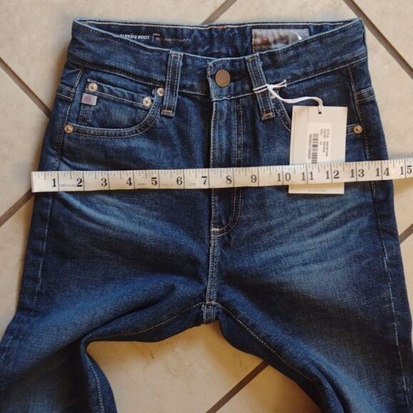 AG Contour 360 Alexxis Boot Cut Jean high rise raw hem dark blue new size 22 - Picture 5 of 14